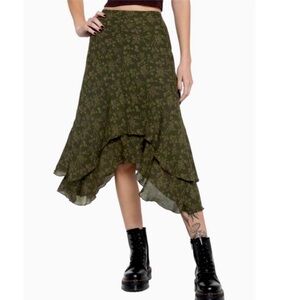 Thorn & Fable by Hot Topic Skeleton Fairy Uneven Layered Hem Midi Skirt (NWT)